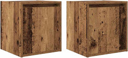vidaXL - Nachtkastjes - wandgemonteerd - 2 - st - 38x34x40 - cm - oud - houtkleurig