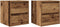 vidaXL - Nachtkastjes - wandgemonteerd - 2 - st - 38x34x40 - cm - oud - houtkleurig