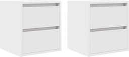 vidaXL - Nachtkastjes - wandgemonteerd - 2 - st - 38x34x40 - cm - wit