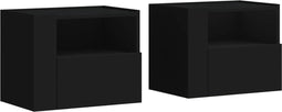 vidaXL - Nachtkastjes - wandgemonteerd - 2 - st - 45x30x35 - cm - zwart