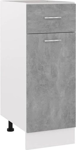 vidaXL - Onderkast - met - lade - 30x46x81,5 - cm - bewerkt - hout - betongrijs