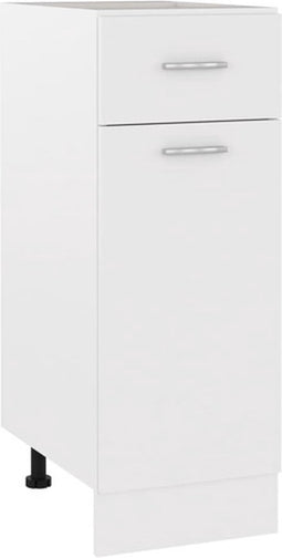 vidaXL - Onderkast - met - lade - 30x46x81,5 - cm - bewerkt - hout - wit