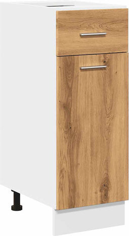 vidaXL - Onderkast - met - lade - 30x46x81,5 - cm - bewerkt - hout - artisanaal - eiken