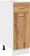 vidaXL - Onderkast - met - lade - 30x46x81,5 - cm - bewerkt - hout - artisanaal - eiken