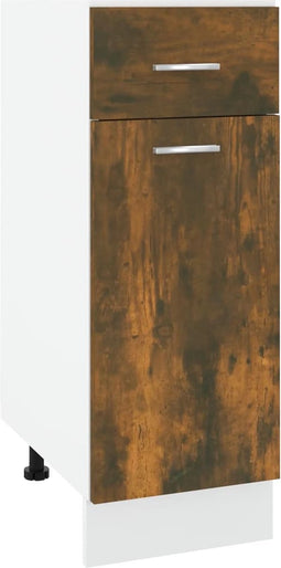 vidaXL - Onderkast - met - lade - 30x46x81,5 - cm - bewerkt - hout - gerookt - eiken