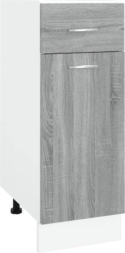 vidaXL - Onderkast - met - lade - 30x46x81,5 - cm - bewerkt - hout - grijs - sonoma