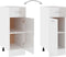 vidaXL - Onderkast - met - lade - 30x46x81,5 - cm - bewerkt - hout - hoogglans - wit
