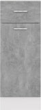 vidaXL - Onderkast - met - lade - 30x46x81,5 - cm - bewerkt - hout - betongrijs