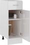 vidaXL - Onderkast - met - lade - 30x46x81,5 - cm - bewerkt - hout - hoogglans - wit
