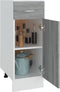 vidaXL - Onderkast - met - lade - 30x46x81,5 - cm - bewerkt - hout - grijs - sonoma
