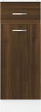 vidaXL - Onderkast - met - lade - 30x46x81,5 - cm - bewerkt - hout - bruin - eikenkleur