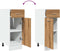 vidaXL - Onderkast - met - lade - 30x46x81,5 - cm - bewerkt - hout - artisanaal - eiken