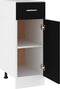 vidaXL - Onderkast - met - lade - 30x46x81,5 - cm - bewerkt - hout - zwart