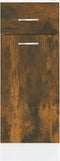 vidaXL - Onderkast - met - lade - 30x46x81,5 - cm - bewerkt - hout - gerookt - eiken