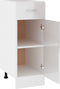 vidaXL - Onderkast - met - lade - 30x46x81,5 - cm - bewerkt - hout - hoogglans - wit