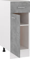 vidaXL - Onderkast - met - lade - 30x46x81,5 - cm - bewerkt - hout - betongrijs