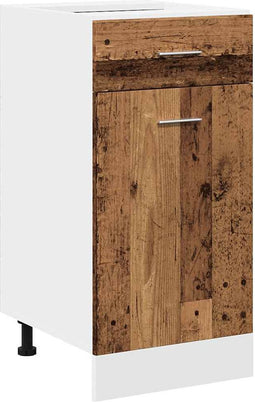 vidaXL - Onderkast - met - lade - 40x46x81,5 - cm - bewerkt - hout - oud - houtkleurig