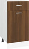 vidaXL - Onderkast - met - lade - 40x46x81,5 - cm - bewerkt - hout - bruin - eikenkleur
