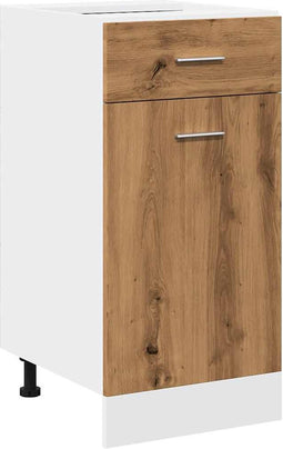vidaXL - Onderkast - met - lade - 40x46x81,5 - cm - bewerkt - hout - artisanaal - eiken
