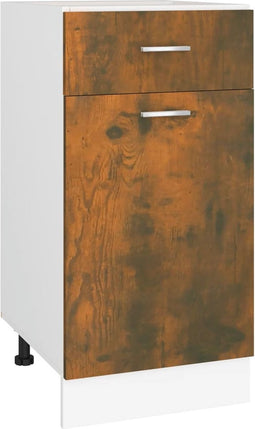 vidaXL - Onderkast - met - lade - 40x46x81,5 - cm - bewerkt - hout - gerookt - eiken