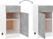 vidaXL - Onderkast - met - lade - 40x46x81,5 - cm - bewerkt - hout - betongrijs