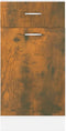 vidaXL - Onderkast - met - lade - 40x46x81,5 - cm - bewerkt - hout - gerookt - eiken