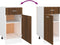 vidaXL - Onderkast - met - lade - 40x46x81,5 - cm - bewerkt - hout - bruin - eikenkleur