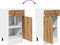 vidaXL - Onderkast - met - lade - 40x46x81,5 - cm - bewerkt - hout - artisanaal - eiken