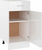 vidaXL - Onderkast - met - lade - 40x46x81,5 - cm - bewerkt - hout - hoogglans - wit