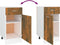 vidaXL - Onderkast - met - lade - 40x46x81,5 - cm - bewerkt - hout - gerookt - eiken