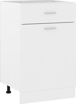 vidaXL - Onderkast - met - lade - 50x46x81,5 - cm - bewerkt - hout - wit
