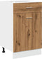 vidaXL - Onderkast - met - lade - 50x46x81,5 - cm - bewerkt - hout - artisanaal - eiken