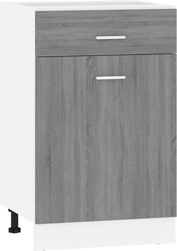 vidaXL - Onderkast - met - lade - 50x46x81,5 - cm - bewerkt - hout - grijs - sonoma