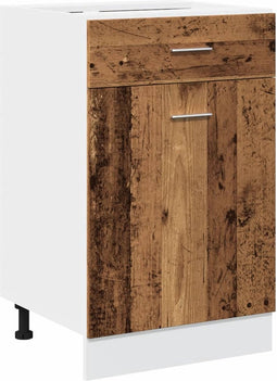 vidaXL - Onderkast - met - lade - 50x46x81,5 - cm - bewerkt - hout - oud - houtkleurig