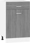 vidaXL - Onderkast - met - lade - 50x46x81,5 - cm - bewerkt - hout - grijs - sonoma