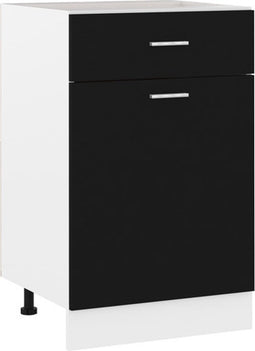 vidaXL - Onderkast - met - lade - 50x46x81,5 - cm - bewerkt - hout - zwart