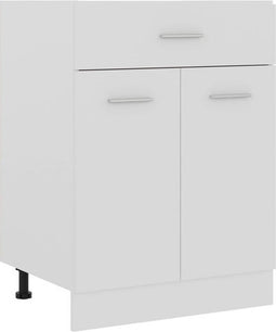 vidaXL - Onderkast - met - lade - 60x46x81,5 - cm - bewerkt - hout - wit
