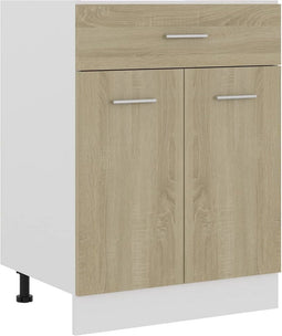 vidaXL - Onderkast - met - lade - 60x46x81,5 - cm - bewerkt - hout - sonoma - eikenkleur