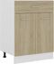 vidaXL - Onderkast - met - lade - 60x46x81,5 - cm - bewerkt - hout - sonoma - eikenkleur