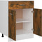 vidaXL - Onderkast - met - lade - 60x46x81,5 - cm - bewerkt - hout - gerookt - eiken