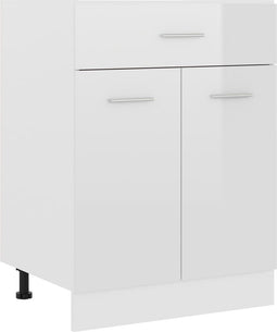 vidaXL - Onderkast - met - lade - 60x46x81,5 - cm - spaanplaat - hoogglans - wit
