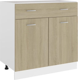 vidaXL - Onderkast - met - lade - 80x46x81,5 - cm - bewerkt - hout - sonoma - eikenkleur