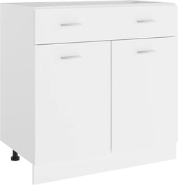 vidaXL - Onderkast - met - lade - 80x46x81,5 - cm - bewerkt - hout - wit