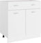 vidaXL - Onderkast - met - lade - 80x46x81,5 - cm - bewerkt - hout - wit