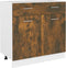 vidaXL - Onderkast - met - lade - 80x46x81,5 - cm - bewerkt - hout - gerookt - eiken