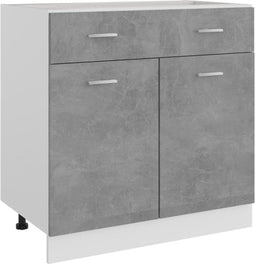 vidaXL - Onderkast - met - lade - 80x46x81,5 - cm - bewerkt - hout - betongrijs