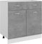 vidaXL - Onderkast - met - lade - 80x46x81,5 - cm - bewerkt - hout - betongrijs