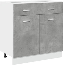 vidaXL - Onderkast - met - lade - 80x46x81,5 - cm - bewerkt - hout - betongrijs