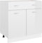 vidaXL - Onderkast - met - lade - 80x46x81,5 - cm - bewerkt - hout - hoogglans - wit