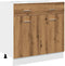 vidaXL - Onderkast - met - lade - 80x46x81,5 - cm - bewerkt - hout - artisanaal - eiken